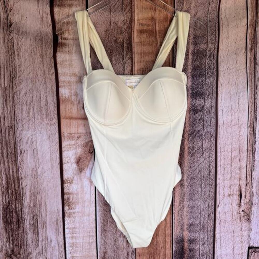 Beach Riot X Madison Lecroy Swimsuit One Piece Cream Large Honeymoon Vacation